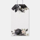 ゴシック様式ブラック花模様ヴィンテージ結婚式特典ギフト ギフトタグ (裏面)