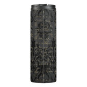 ゴシック様式ブラック金ゴールドバラダマエレガントスク タンブラー (裏面)