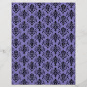 ゴシック様式ブラック&パープルダマスクスクラップブック紙 (裏面)