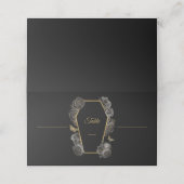 ゴシック様式ブラック&金ゴールドバラ結婚棺の折り畳み プレイスカード (外部開封)