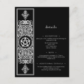 ゴシック様式ペンタグラムスター白黒結婚ズ エンクロージャーカード (正面)