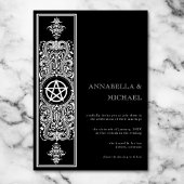 ゴシック様式ペンタグラムスター白黒結婚ズ 招待状