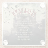 ゴシック様式ホラードラキュラ城幽霊のよく出るハロウィーン ガラスコースター (裏面)