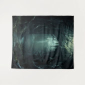 ゴシック様式ムーディダークフォレストツリーアーチ タペストリー (正面(横))