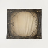 ゴシック様式ムーディダークブラック&オールドアイボリーフィリーグリー タペストリー (正面(横))