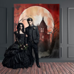 ゴシック様式ムーディフルムーン&キャッスルナイト タペストリー