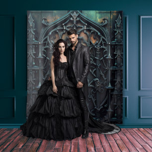 ゴシック様式ムーディブラックアーチ タペストリー