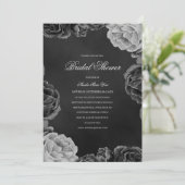 ゴシック様式ムーディモノクログレーフローラブライダルシャワー 招待状 (スタンド正面)