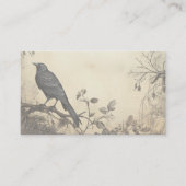 ゴシック様式ムーディースシーンヴィンテージクリーム&ブラックフラット プレイスカード (正面)