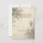 ゴシック様式ムーディースシーンヴィンテージクリーム&ブラック結婚ズ サンキューカード (裏面)