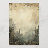 ゴシック様式ムーディースシーンヴィンテージクリーム&ブラック結婚ズ メニュー (裏面)