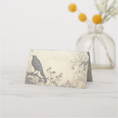 ゴシック様式ムーディースシーンヴィンテージクリーム&ブラック プレイスカード (正面)