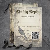 ゴシック様式ムーディースシーンヴィンテージクリーム&ブラック 出欠カード