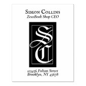 ゴシック様式モノグラムExLibris Books差出人住所 ラバースタンプ (インプリント)