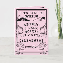 ゴシック様式ライトピンクブラックフローラスピリットボード カード