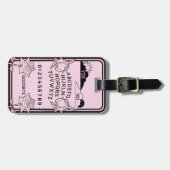 ゴシック様式ライトピンクブラックフローラスピリットボード ラゲッジタグ (正面横)