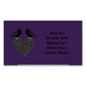 ゴシック様式ラヴェンスとブラックハートカスタム マグネット名刺 (正面)