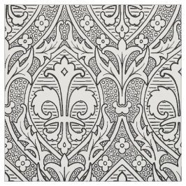 ゴシック様式リバイバルフルーアデリス – 白黒 ファブリック