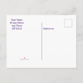 ゴシック様式ロマンスの保存日付の紫色のバラの蝋燭 案内ポストカード (裏面)