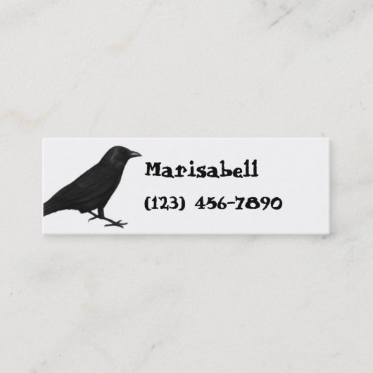 ゴシック様式ワタリガラスの細いプロフィールカード スキニー名刺 (正面)