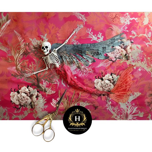 ゴシック様式ヴァンパイアスケルトンマーメイドスカルデクページ 薄葉紙