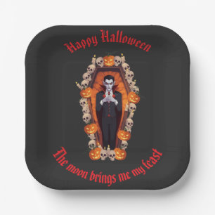 🧛 ♂️‍ゴシック様式ヴァンパイアハロウィンブラック紙プレート ペーパープレート