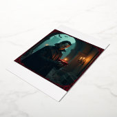 ゴシック様式ヴァンパイア誕生日招待状 箔招待状 (回転した状態)