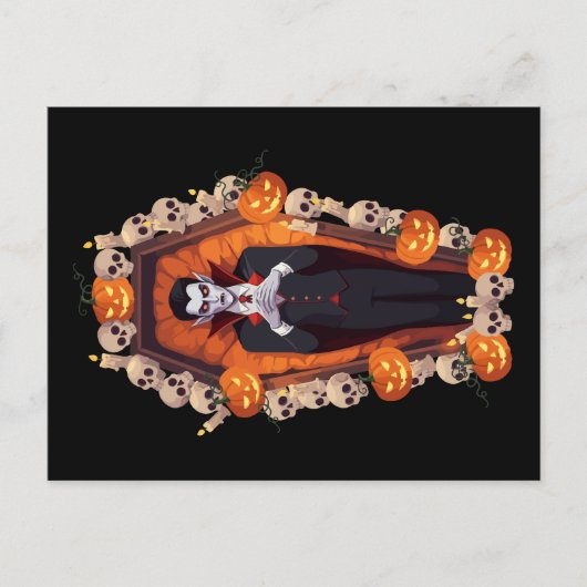 🦇ゴシック様式ヴァンパイア黒葉書🖤🎃 シーズンポストカード (正面)