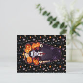 🦇ゴシック様式ヴァンパイア黒葉書🖤🎃 シーズンポストカード (スタンド正面)