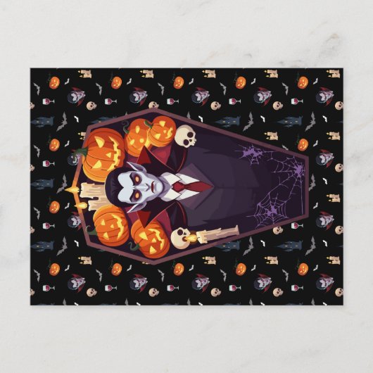 🦇ゴシック様式ヴァンパイア黒葉書🖤🎃 シーズンポストカード (正面)