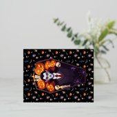 🦇ゴシック様式ヴァンパイア黒葉書🖤🎃 箔シーズンポストカード (立ち正面)