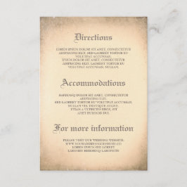 ゴシック様式ヴィンテージ結婚式詳細 – 情報 エンクロージャーカード