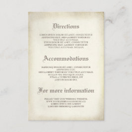 ゴシック様式ヴィンテージ結婚式詳細 – 情報 エンクロージャーカード