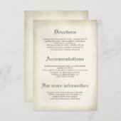 ゴシック様式ヴィンテージ結婚式詳細 – 情報 エンクロージャーカード (正面/裏面)