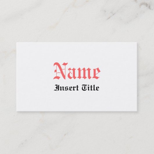 ゴシック様式ヴィンテージ 名刺 (正面)