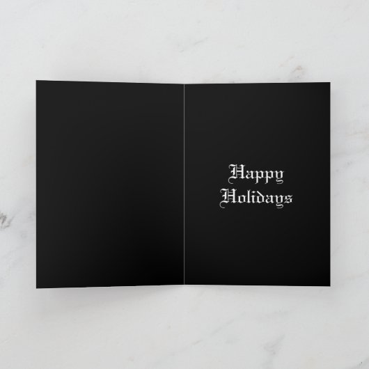 ゴシック様式休日: 冬の景色のそり シーズンカード (内部)