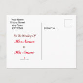 ゴシック様式保存日付のハートのバラの暗いロマンス 案内ポストカード (裏面)