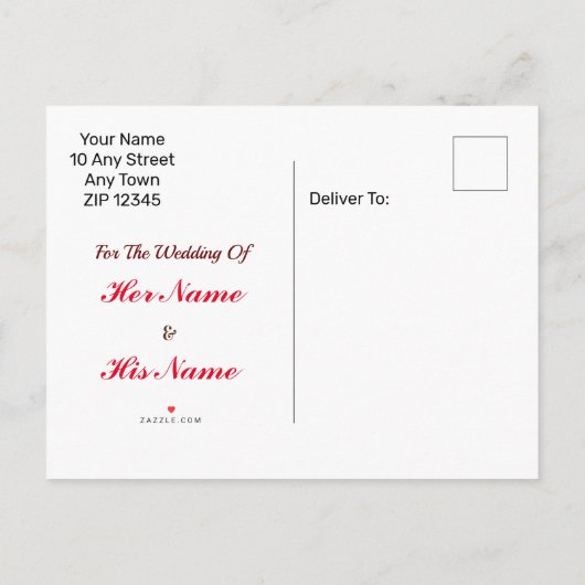 ゴシック様式保存日付のハートのバラの暗いロマンス 案内ポストカード (裏面)