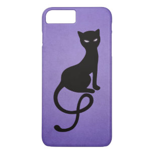 ゴシック様式優雅で邪悪で黒い子猫Purle iPhone 8 Plus/7 Plusケース
