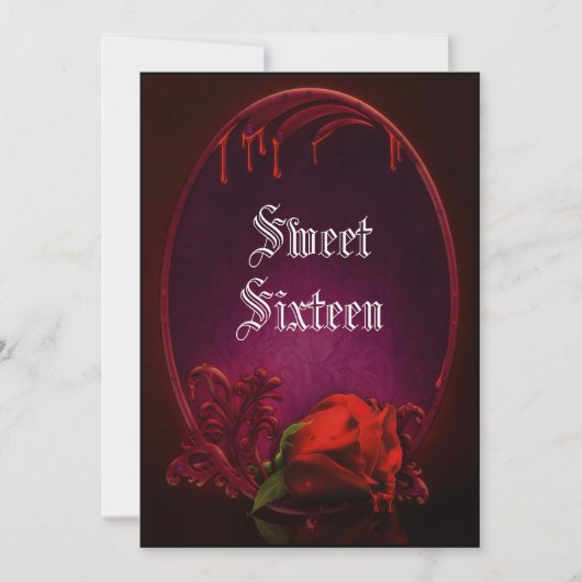 ゴシック様式出血フレーム及び血のバラの菓子16 招待状 (正面)