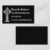 ゴシック様式十字のスカルの墓碑の名刺 名刺 (正面/裏面)