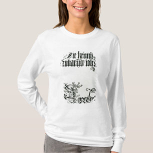 ゴシック様式原稿の銘刻文字 Tシャツ
