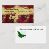 ゴシック様式名刺の老化させた一見のBlood Red蝶 名刺 (正面/裏面)