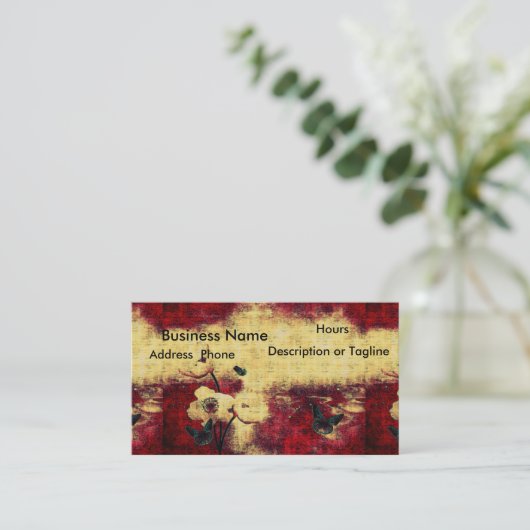 ゴシック様式名刺の老化させた一見のBlood Red蝶 名刺 (スタンド正面)