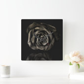 ゴシック様式吸血鬼の黒のバラの時計 スクエア壁時計 (ホーム)