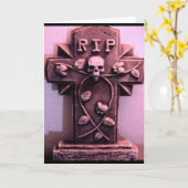 ゴシック様式墓碑の灰色カード カード (黄色い花)