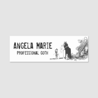 ゴシック様式女の子および彼女の暗い創造物の名札 名札