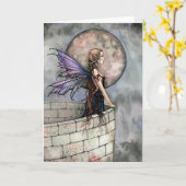 ゴシック様式妖精の挨拶状の~のブランク カード (黄色い花)