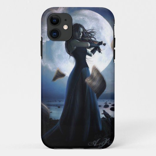 ゴシック様式嵐のバイオリン奏者の青 Case-Mate iPhoneケース (裏面)