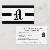 ゴシック様式手紙"A"のクラシックな英国のイニシャル 名刺 (正面/裏面)